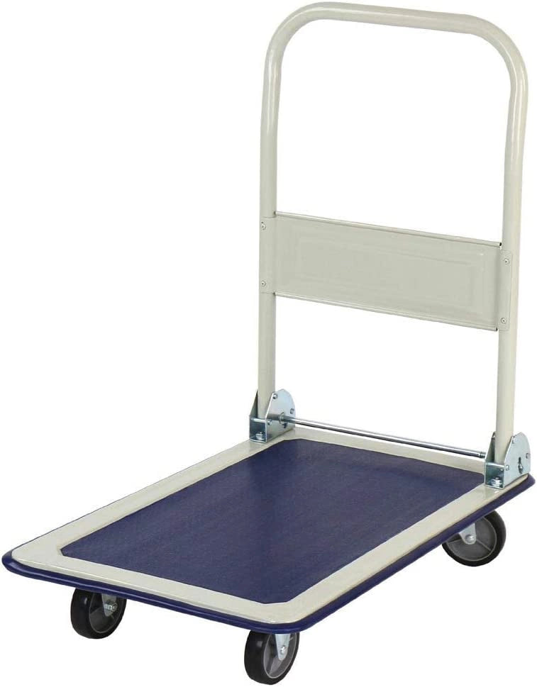 Carrello Portapacchi Portattutto da Trasporto con Manico Pieghevole e Tappetino