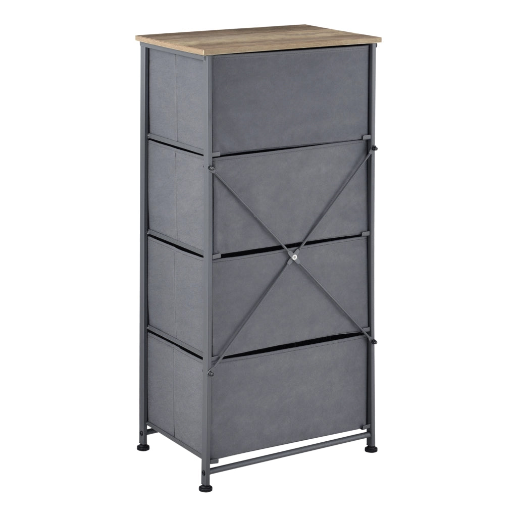 Cassettiera a Colonna con 4 Cassetti in Tessuto Grigio scuro pro.tec