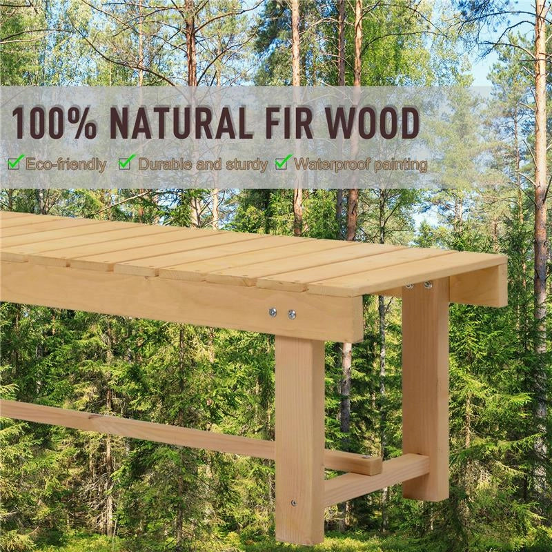 PANCHINA DA ESTERNI IMPERMEABILE 2 POSTI IN LEGNO DI ABETE 110 X 38 X 35 CM