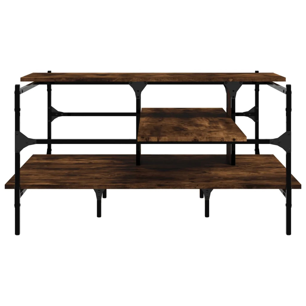Tavolino salotto | Tavolino da caff¨¨ | Tavolino da Soggiorno Rovere Fumo 100x100x48,5cm Legno?Multistrato