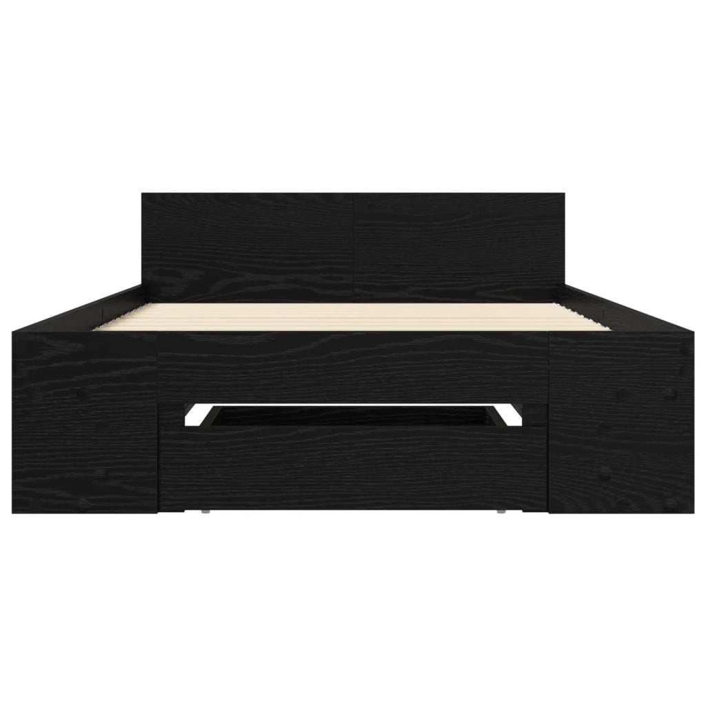 Telaio del letto con storage Rovere Nero 80 x 200 cm 3429603