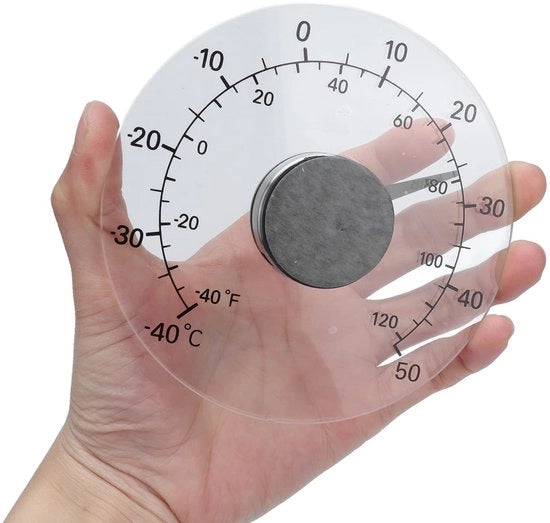 Termometro esterno | Impermeabile | Adesivo | 10,9 cm Circolare | Senza batterie