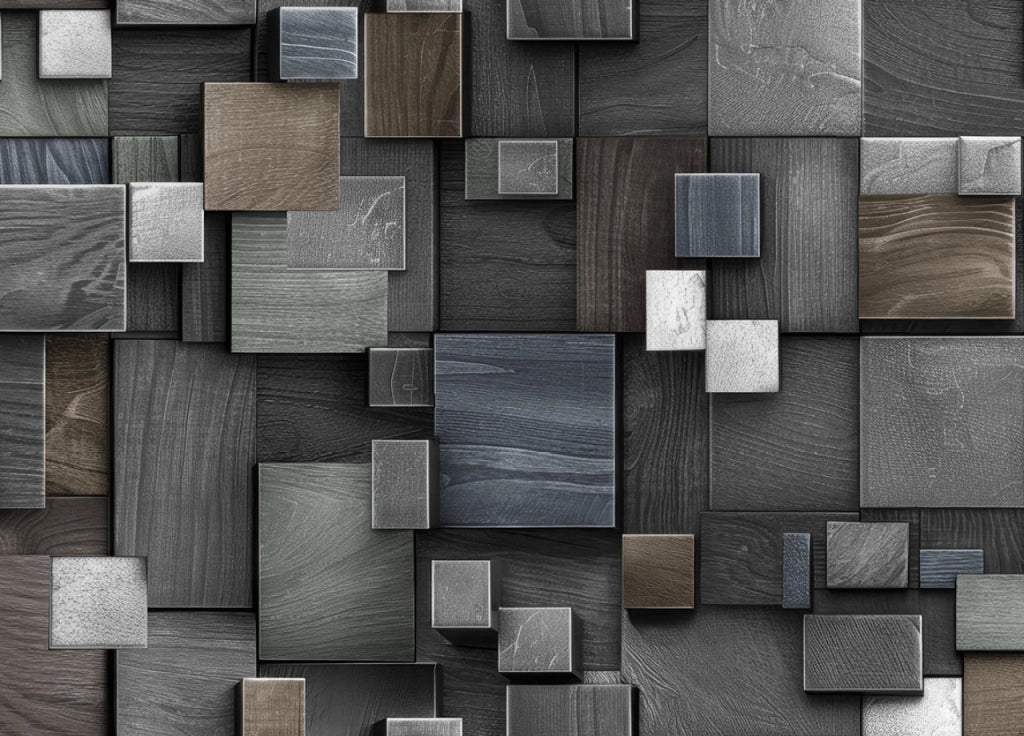 Tappeto Passatoia Cucina Antiscivolo Con Stampa Digitale Dis.Quadri 3D Grigio - 50x400 - Quadri Grigio
