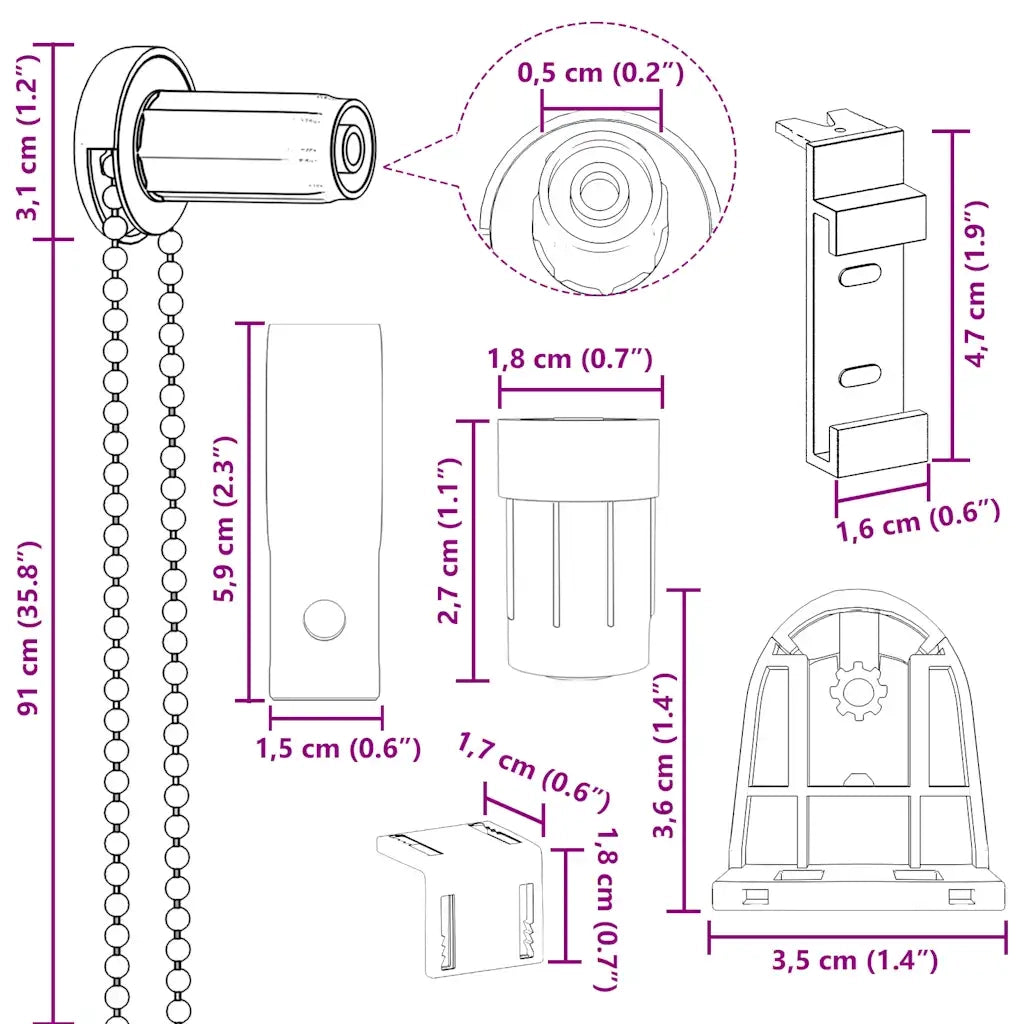Raccordi per Tende a Rullo 19 pz 18 mm CFW5829886