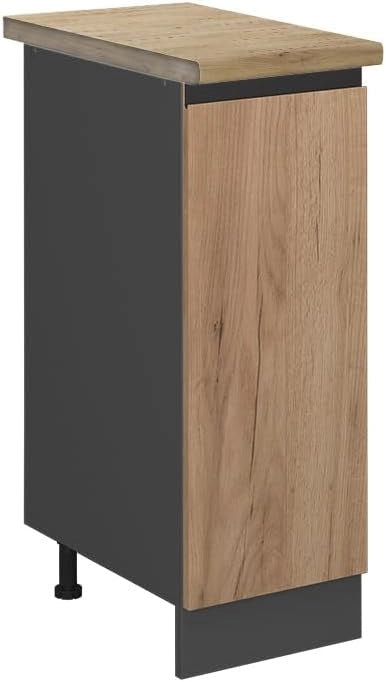 Armadio cucina dispensa alto R-Line, Quercia dorata, 30 cm J-Shape, PL Rovere, per la libera combinazione all'interno di sistemi cucina modulari