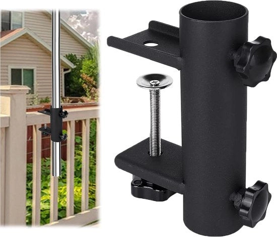 Sostegno Paraplu per Balcone - Supporto Parasole Esterno - 15-63 mm Portaclip - 23-38 mm di Diametro