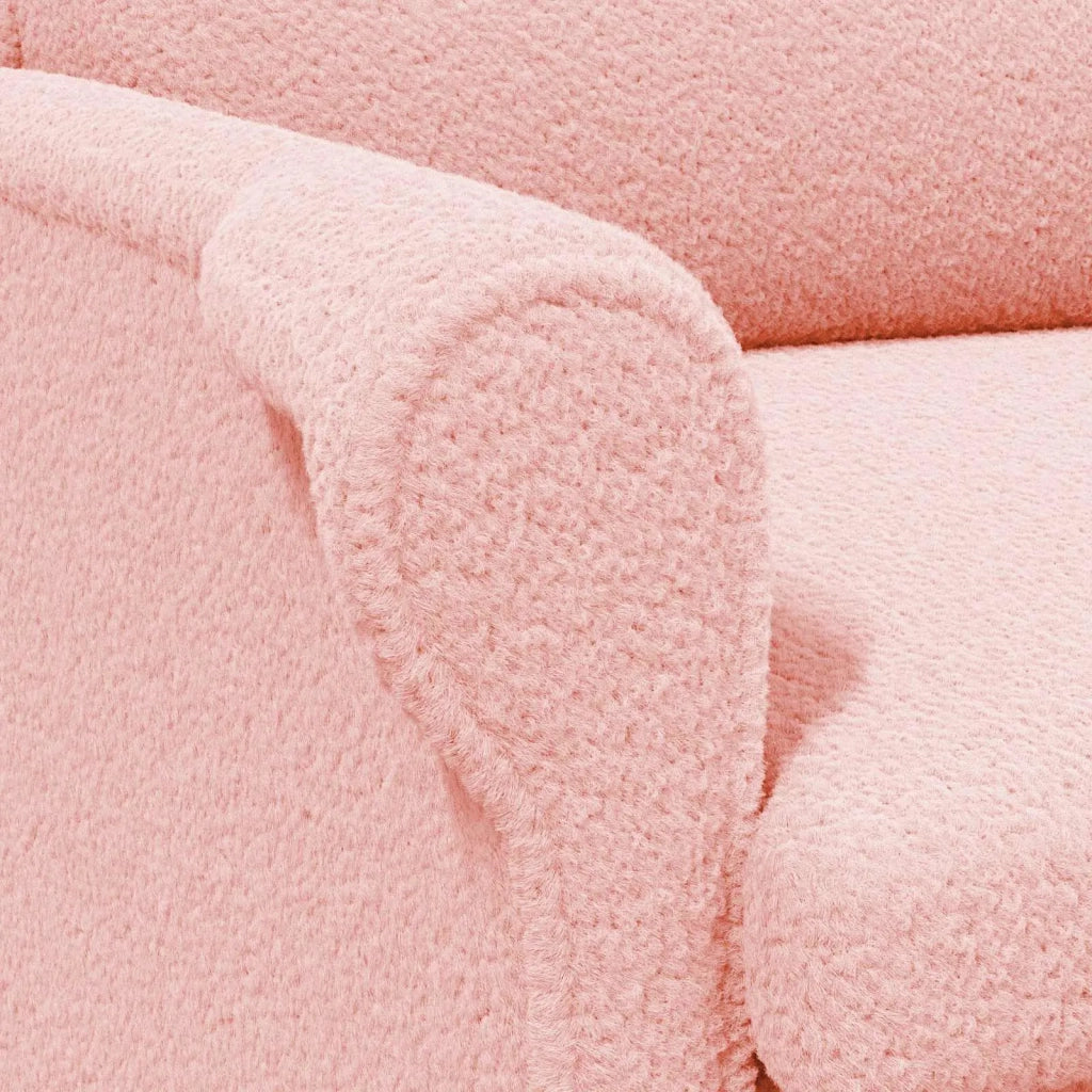 Poltrona | Sedia Relax Rosa Tessuto Sherpa morbido