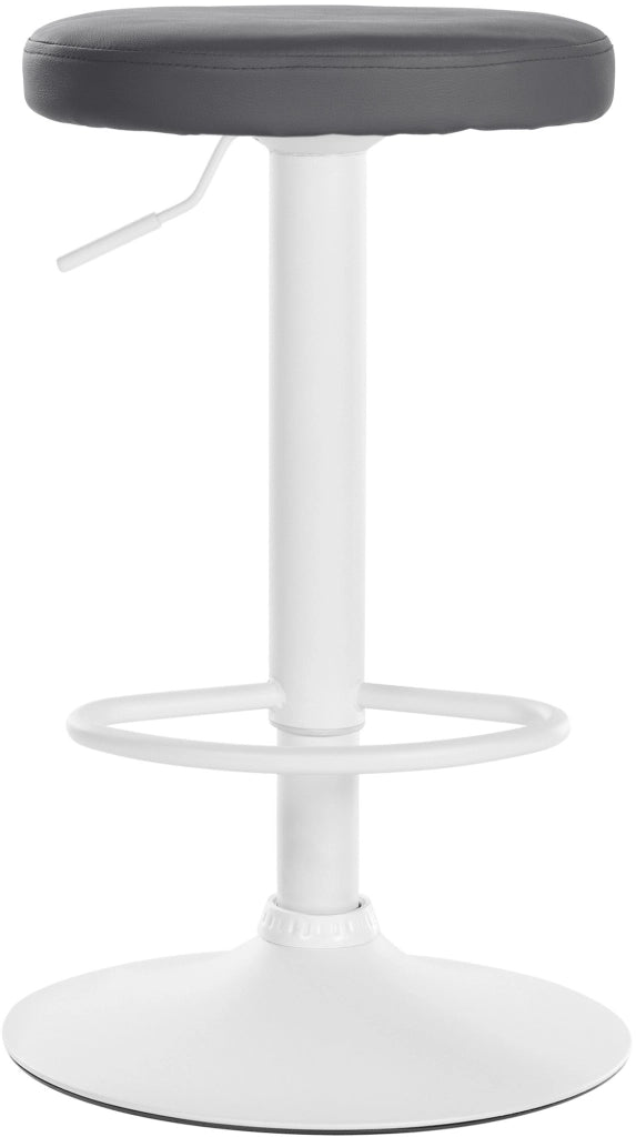 Set di 2 sgabelli da bar Ponte in similpelle grigio,Metallo bianco opaco