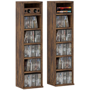 Armadio per CD con 12 compartimenti ¨C zephmum ¨C marrone 21x22.5x88.5 cm