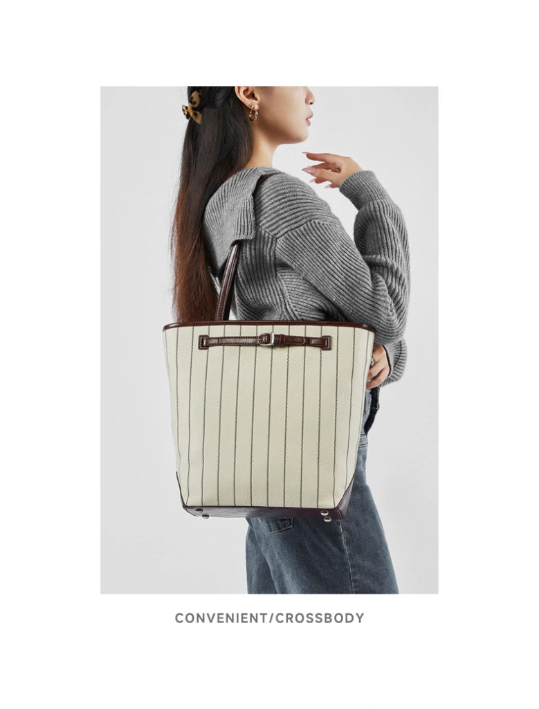 Borsa tote Lazy Style in vera pelle bianca