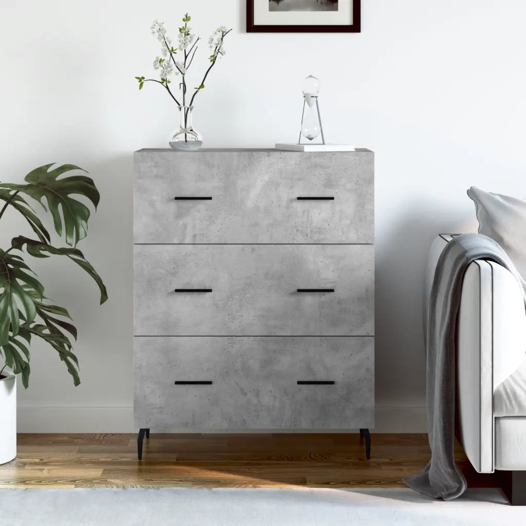 Credenza | Madia | Buffet da pranzo | Armadio da pranzo Grigio Cemento 69,5x34x90 cm in Legno Multistrato