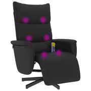 Poltrona Reclinabile Massaggiante | Sedia Relax Poggiapiedi Nera Similpelle