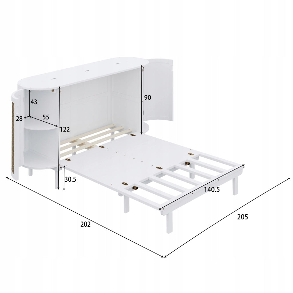 Letto a muro in rattan - Xylo - 140x200