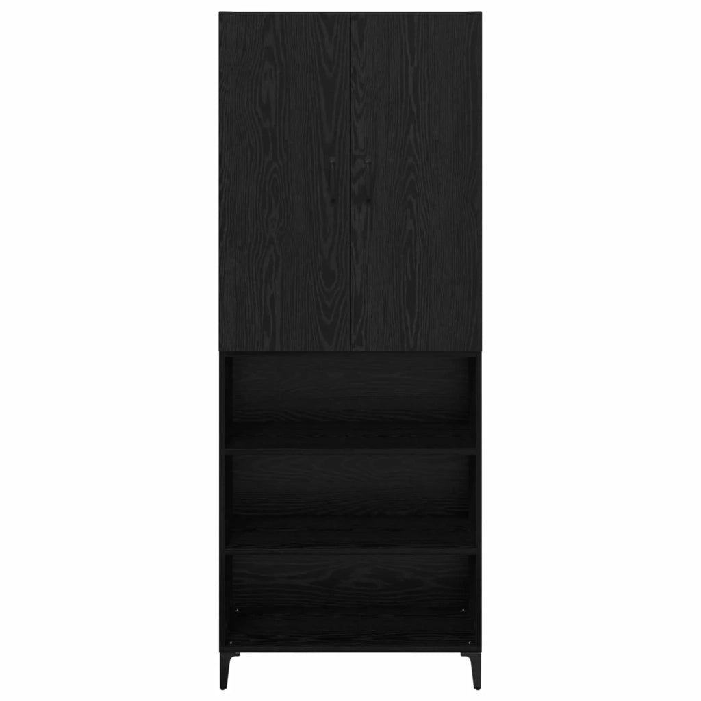 Credenza Rovere Nero 69,5 x 34 x 180 cm Legno multistrato 3416244
