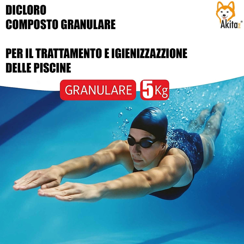 Akitaink Tricloro 90% 5 kg Pastiglie Cloro Lento da 200gr