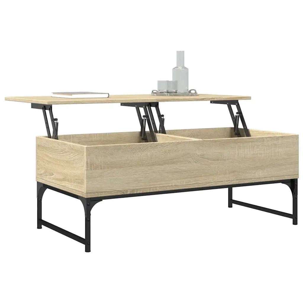 Tavolino Salotto Rovere Sonoma 100x50x40cm Multistrato Metallo 845377