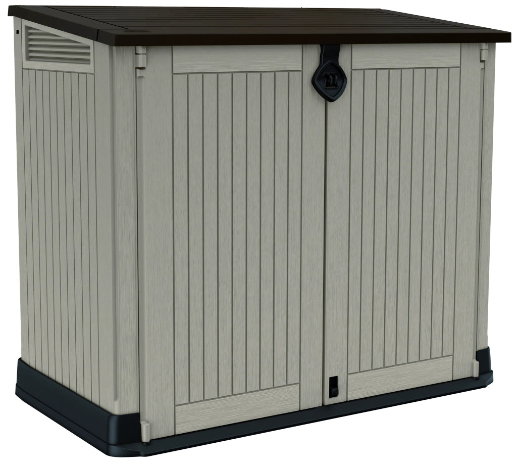 Baule porta attrezzi da giardino Store In Out MIDI in resina effetto legno colore beige Keter