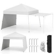 Tenda gazebo con pareti laterali convertibili in tenda da sole, Rifugio solare da esterno pieghevole Bianco-Gazebo