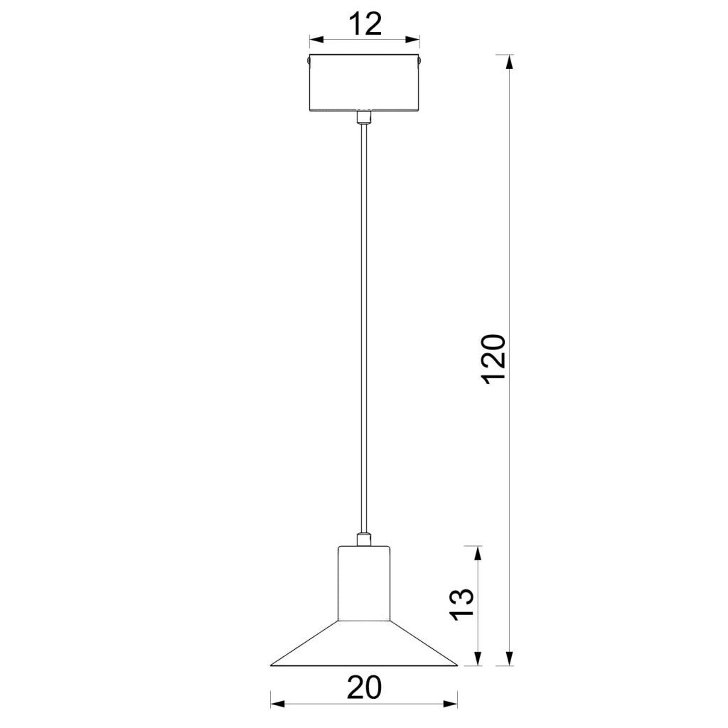Lampada sospesa Nox 1xE27 beige cono acciaio Luminex