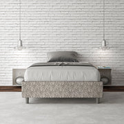 Letto una piazza e mezza con rete imbottito 120x210 tessuto Era 2 grigio Azelia