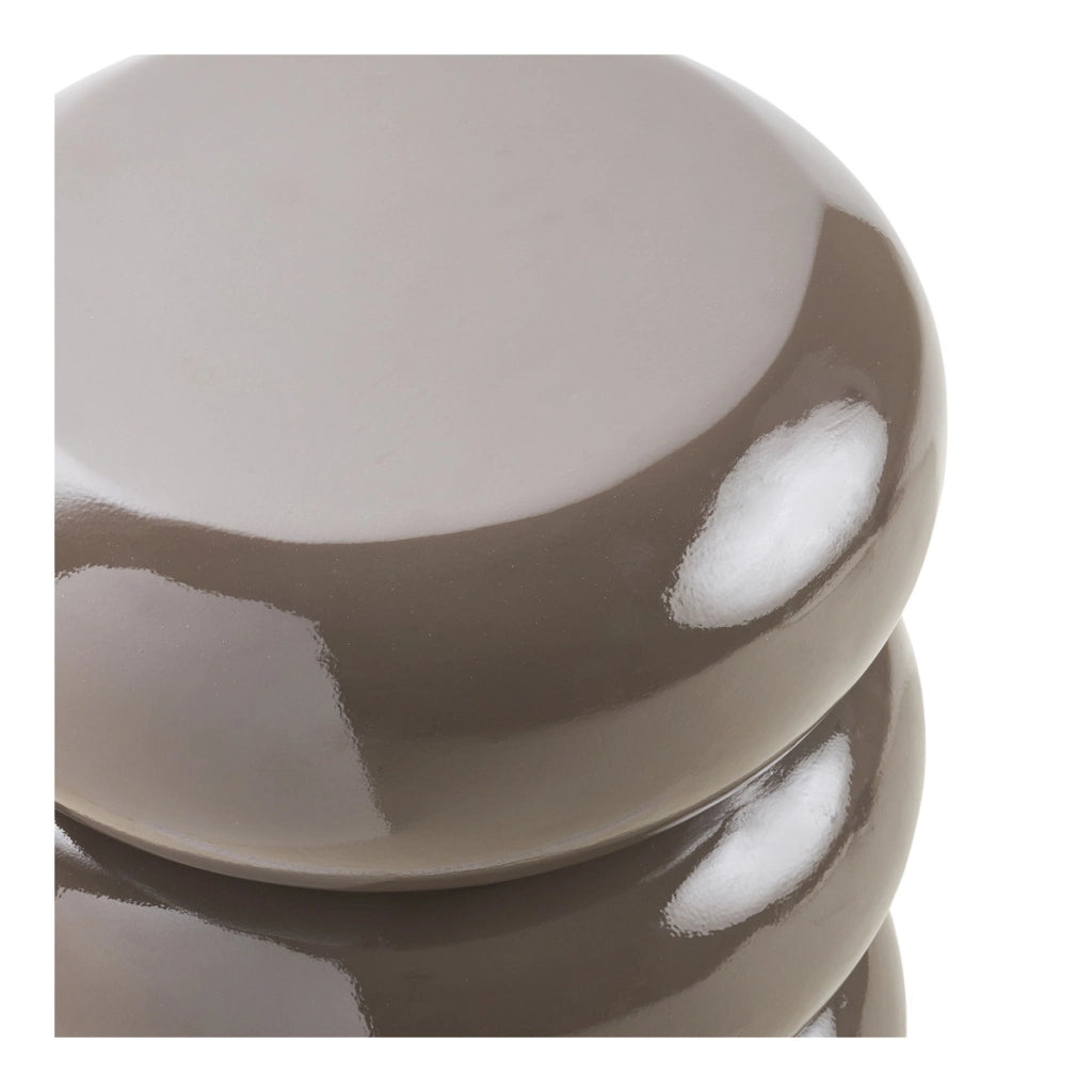 Tavolino Rosolina in fibra di vetro marrone tortora ø35,5 cm
