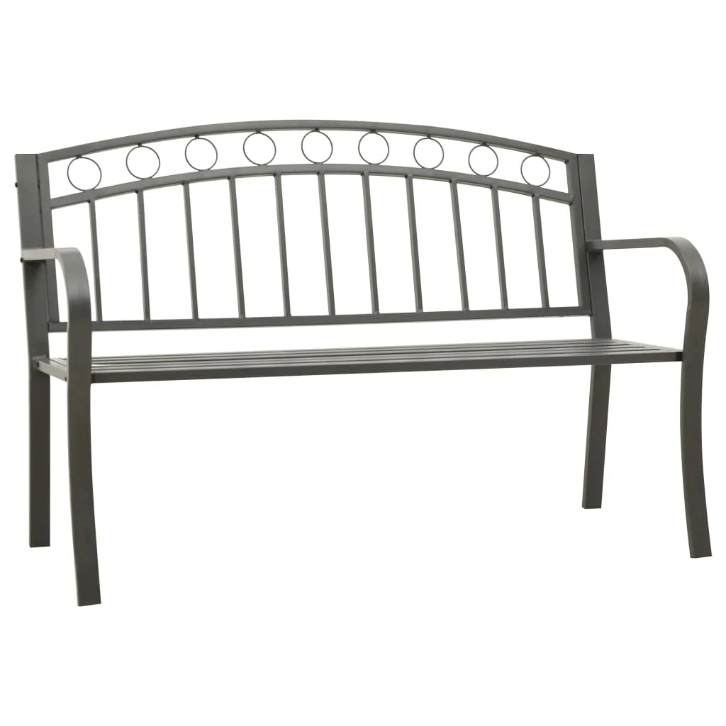 Panca da giardino arredo da esterno terrazza grigio 120 cm acciaio 02_0011728