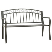 Panca da giardino arredo da esterno terrazza grigio 120 cm acciaio 02_0011728