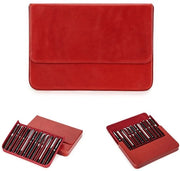Etui per penna in acciaio per 12 penne, cassetta per penne con chiusura magnetica nascosta per penna (rosso)