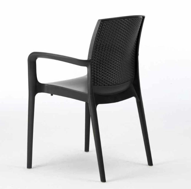 Boheme, Poltrona , Polipropilene  59 × 55 × 85 cm, Impilabile per Interno ed Esterno, Antracite