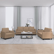 Set di Divani 3 pz con Cuscini cappuccino in Similpelle 3201744