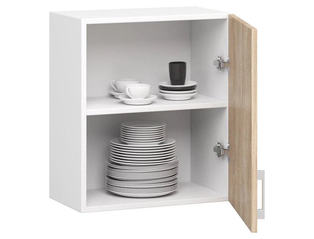 Mobile da cucina pensile sistema AKORD LIMA Bianco 50 cm 1 anta inserto frontale Sonoma Quercia 50x30,5x58 cm