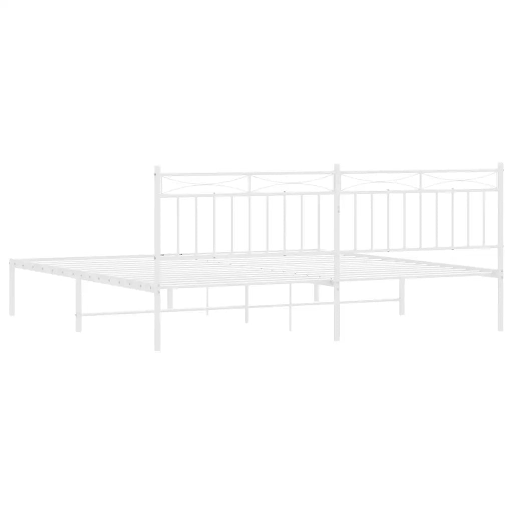 Giroletto con Testiera-Struttura Letto con testiera Metallo Bianco 193x203 cm 428700