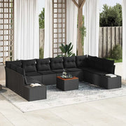 Set Divano da Giardino 11 pcs Nero