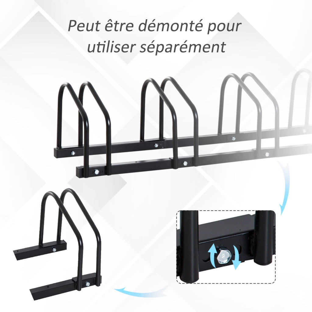 Portabiciclette per Parete ¨C Zephmum ¨C Acciaio Nero 145x33x27 cm