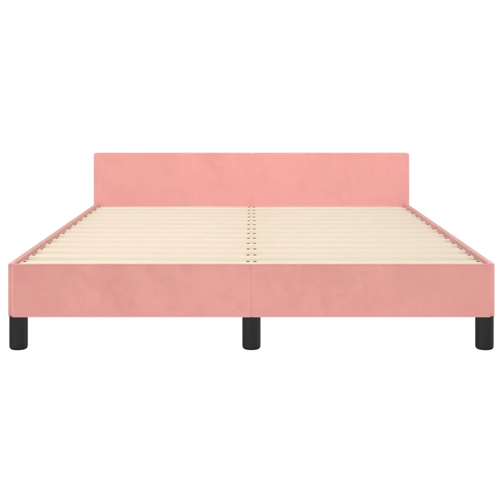 Giroletto con Testiera Rosa 140x190 cm in Velluto
