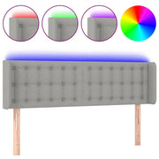 Testiera | Testata Grigio Chiaro a LED 147x16x78/88 cm in Tessuto
