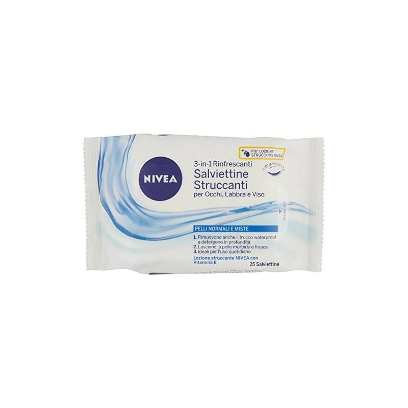 NIVEA VISAGE SALVIETTE STRUCCANTI IN CONFEZIONE DA 25PZ RINFRESCANTI