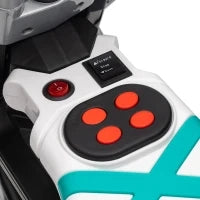 Moto Elettrica per Bambini 3-5 Anni in PP e Metallo con Rotelle, Clacson e Musica, 86x44x58 cm, Bianca e Nera
