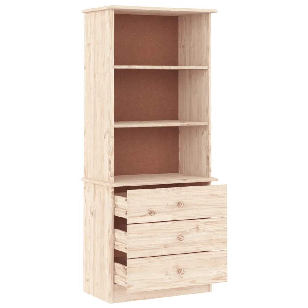 Libreria con Cassetti ALTA 60x35x142 cm Legno Massello di Pino 353951
