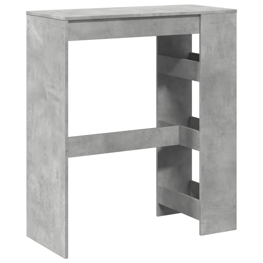 vidaXL Tavolo Bar con Rastrelliera Grigio 90x40x103,5 cm Multistrato