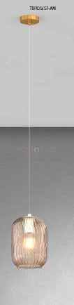 SOSPENSIONE OTTONE SAT. 1 LUCE VETRO AMBRA 1181OS-S1-AM