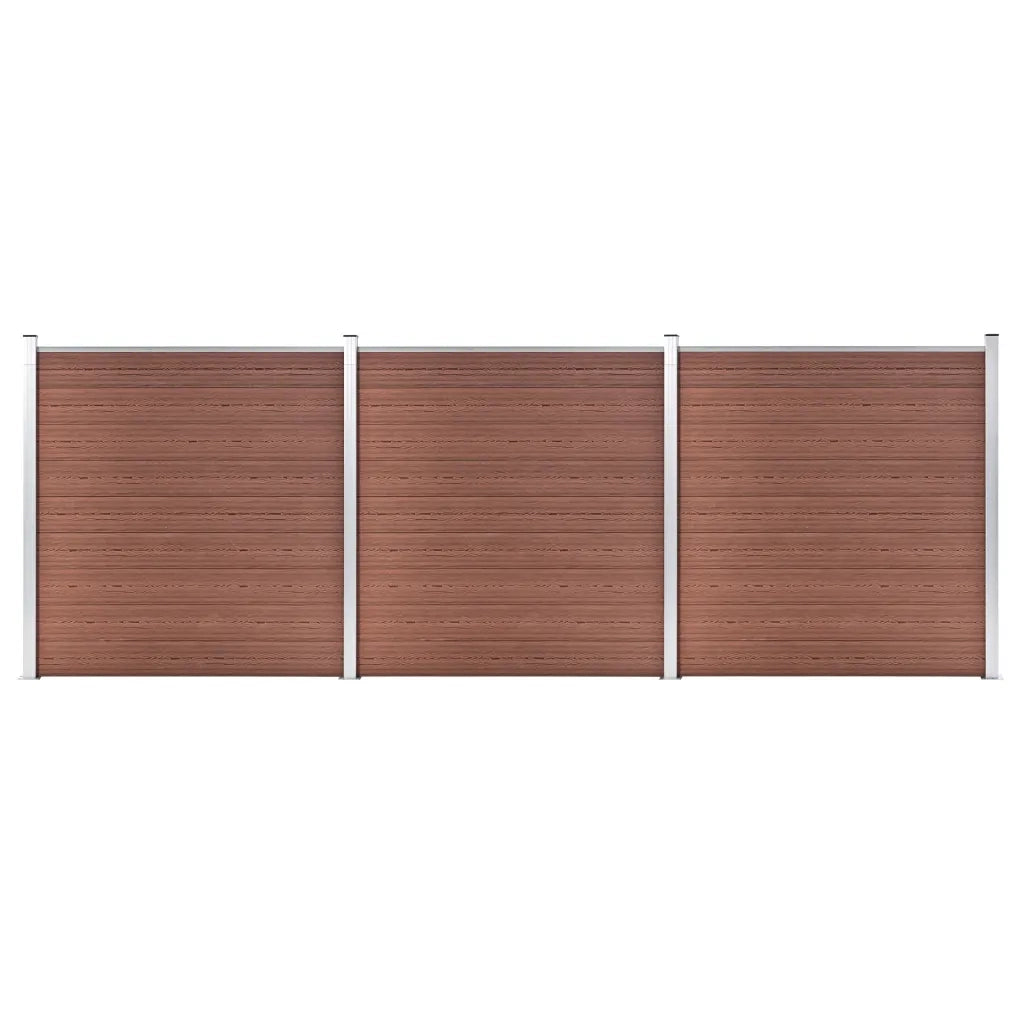 Recinzione da Giardino in WPC 526x186 cm Marrone