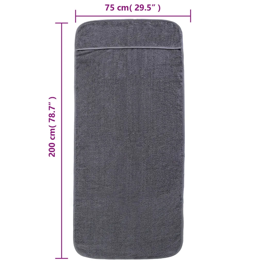 Asciugamani da Spiaggia 2pz Antracite 75x200 cm Tessuto 400 GSM 362674