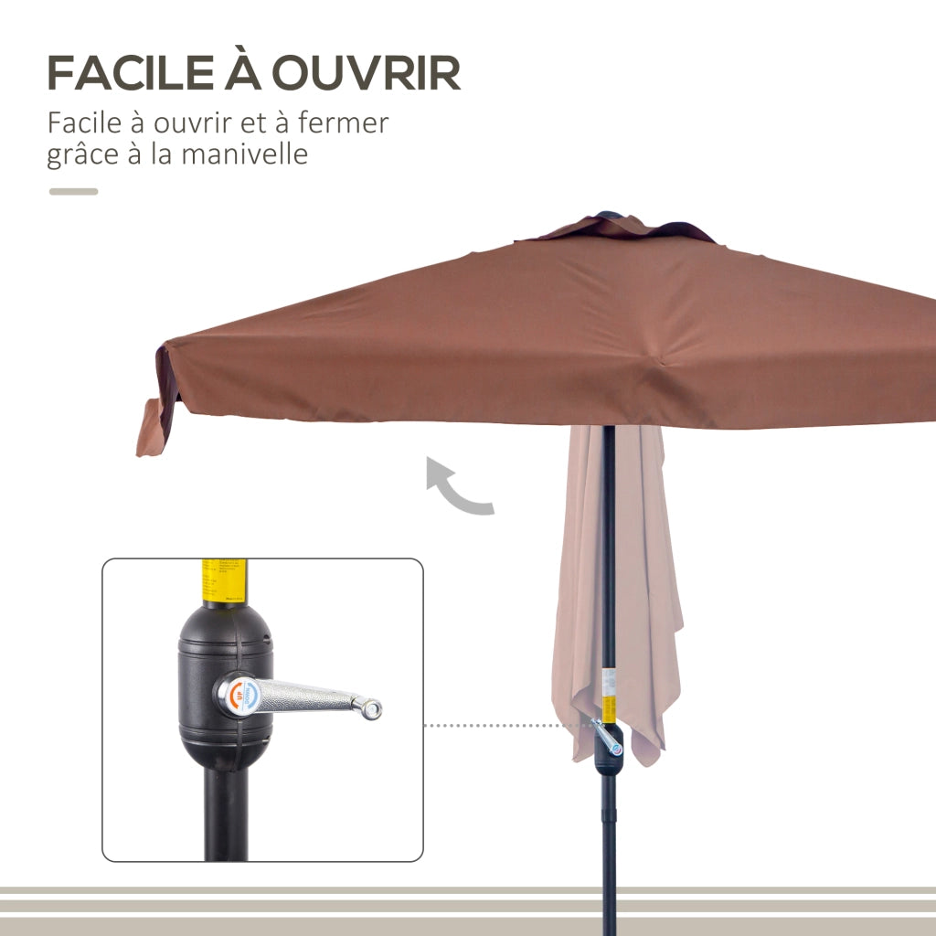 Parasole da balcone 5 aste metallo ¨C zephmum ¨C marrone 230x130x249 cm