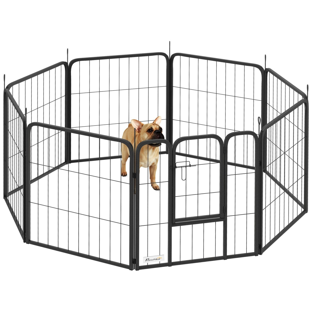 Recinto per Cani 8 Pannelli Modulabile Pieghevole ¨C zephmum ¨C Nero 60 cm