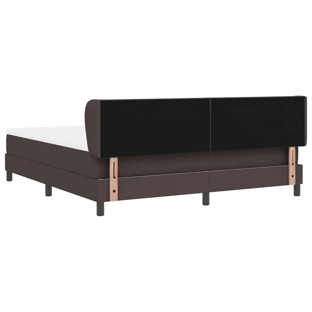Letto a molle con materasso Marrone Scuro 180 x 200 cm Tessuto 3340104