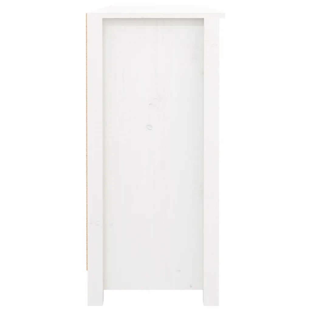 Credenza Bianca 100x35x74,5 cm in Legno Massello di Pino 814550