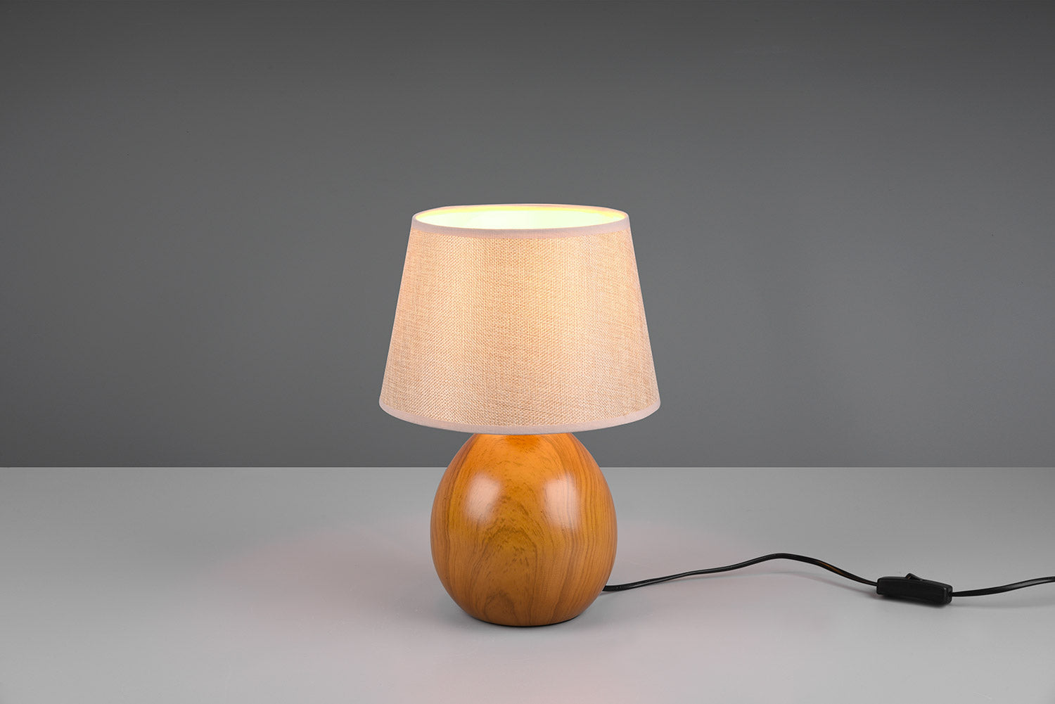 Lampada da Tavolo da Interno Attacco E27 in Ceramica Effetto Legno