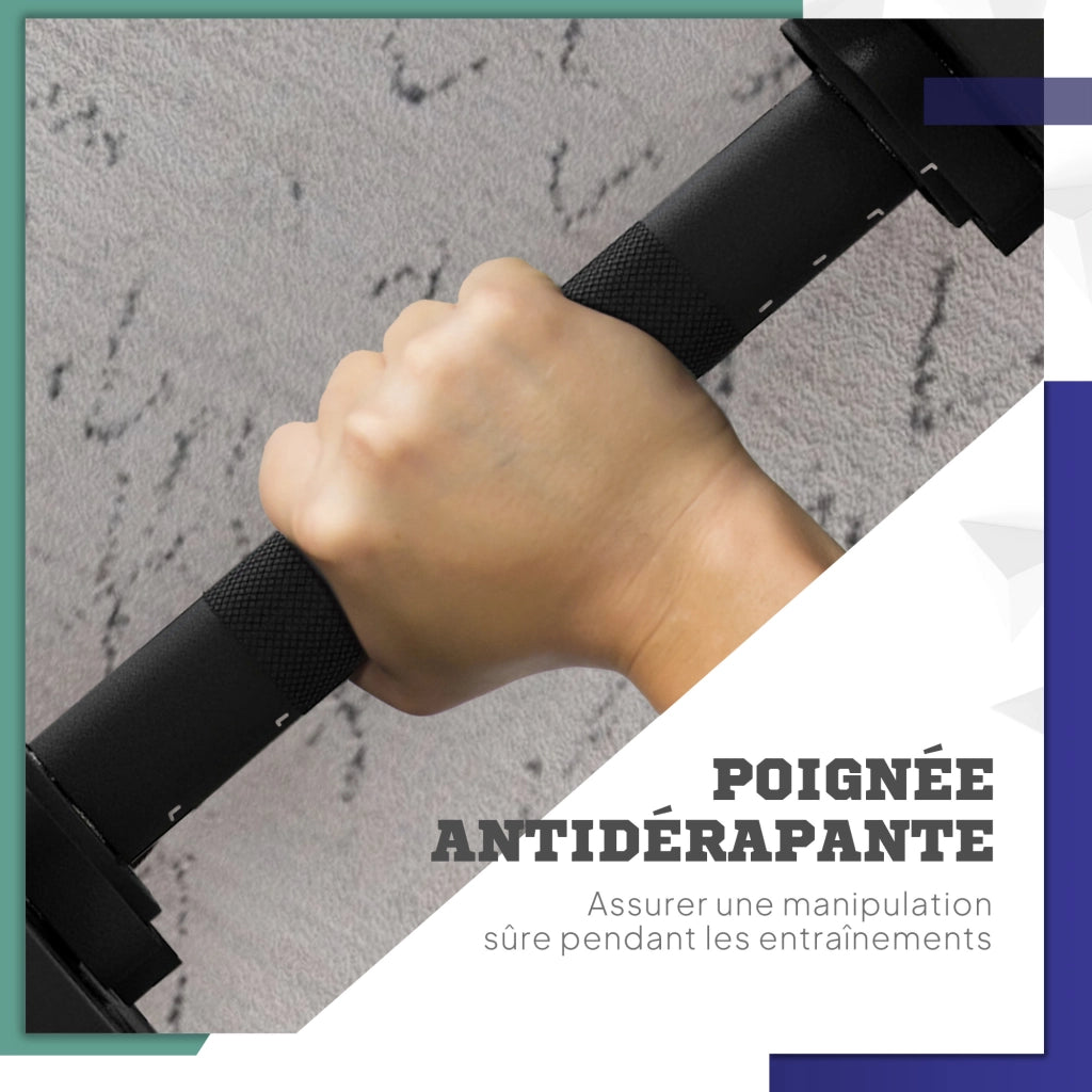 Haltere Regolabile 2 in 1 ¨C Zephmum ¨C 15 kg, Nero e Verde