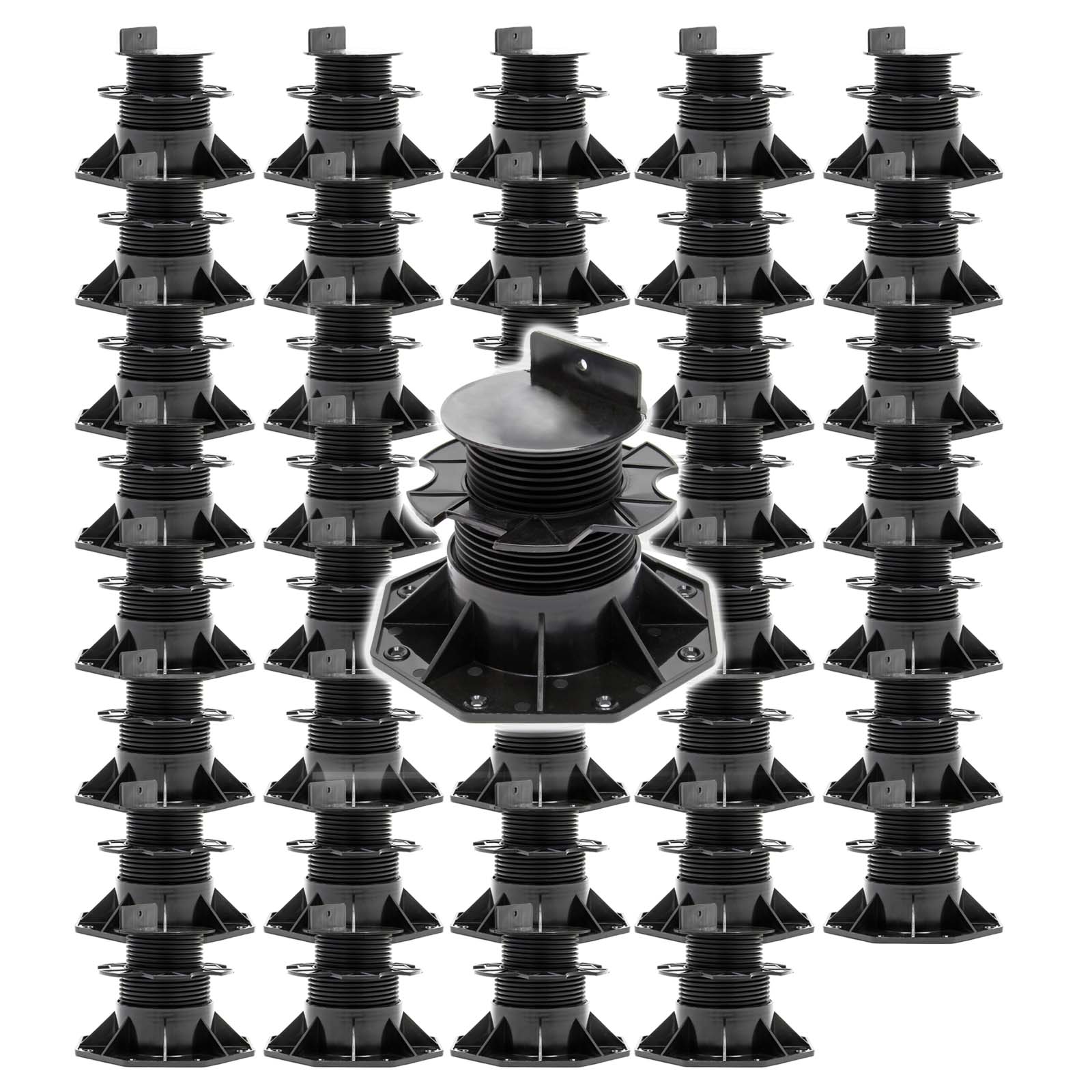 Set 40 supporti per pavimenti galleggianti, altezza regolabile 60-128mm Max 2700 kg, Pavimenti Decking